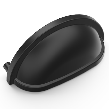 Hickory Hardware Williamsburg Collection Cup Pull 3 Inch Center to Center Matte Black Finish P3055-MB